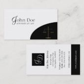 Carte De Visite Noir de mandataire/coin d'or (Devant / Derrière)