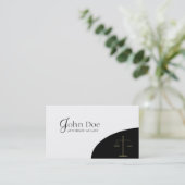 Carte De Visite Noir de mandataire/coin d'or (Debout devant)