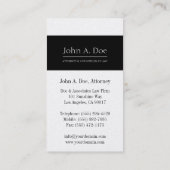 Carte De Visite Noir de mandataire/équilibre frontière de platine (Dos)