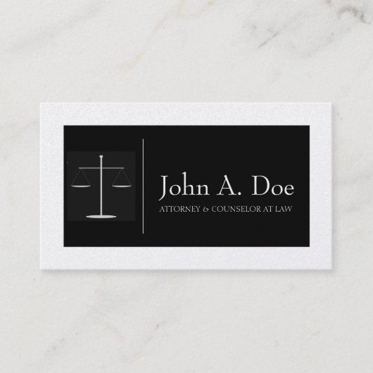 Carte De Visite Noir de mandataire/équilibre frontière de platine (Devant)