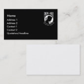 Carte de visite noir de MIA de prisonnier de (Devant / Derrière)