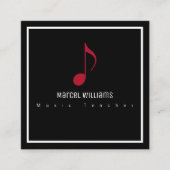 carte de visite noir de musicien avec note musical (Devant)