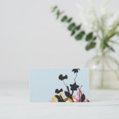 Carte de visite noir de pavots (Debout devant)