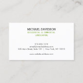 Carte de visite noir de paysage d'arbre profession (Dos)