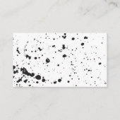 Carte de visite noir de peinture d'éclaboussure (Dos)