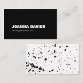 Carte de visite noir de peinture d'éclaboussure (Devant / Derrière)