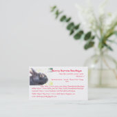 Carte de visite noir de photo de lapin (Debout devant)