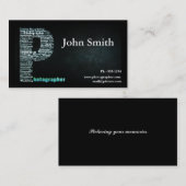 Carte de visite noir de photographe (Devant / Derrière)