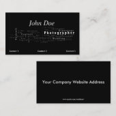 Carte de visite noir de photographe (Devant / Derrière)