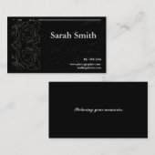 Carte de visite noir de photographe (Devant / Derrière)