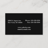 Carte de visite noir de point de polka (Dos)