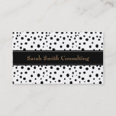 Carte de visite noir de point de polka (Devant)