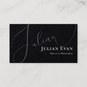 Carte de visite noir de script cursif professionne (Devant)