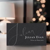 Carte de visite noir de script cursif professionne