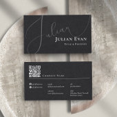 Carte de visite noir de script cursif professionne