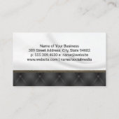 Carte De Visite Noir de soie blanche Matière rembourrée (Dos)