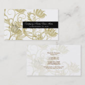 Carte De Visite Noir de spa de salon d'or (Devant / Derrière)