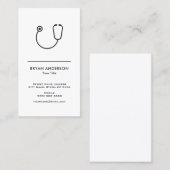 Carte de visite noir de stéthoscope (Devant / Derrière)