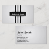 Carte de visite noir de style de sport de rayures (Devant / Derrière)