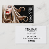 Carte De Visite Noir débordant de la blonde | de coiffeur de (Devant / Derrière)