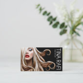 Carte De Visite Noir débordant de la blonde | de coiffeur de (Debout devant)