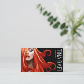 Carte De Visite Noir débordant du roux | de coiffeur de Tresses (Debout devant)