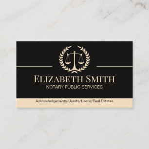 Carte De Visite Noir des services publics notaires