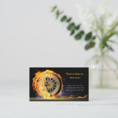 Carte De Visite Noir des véhicules à moteur de flamme de vitesse (Debout devant)