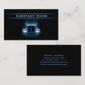 Carte De Visite Noir Design Bleu Camion Avant Éclairage Dispositio (Devant / Derrière)