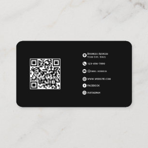 Carte De Visite Noir - Design moderne entièrement personnalisable