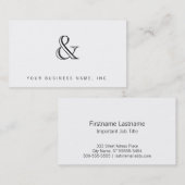 Carte De Visite Noir d'esperluète gravé par académie (Devant / Derrière)