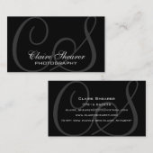 Carte de visite noir d'initiales (Devant / Derrière)