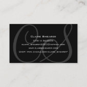 Carte de visite noir d'initiales (Dos)