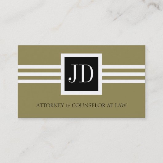 Carte De Visite Noir d'or de monogramme de cabinet juridique (Devant)