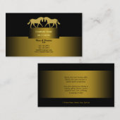 Carte De Visite Noir d'or de vente d'affaires de cheval (Devant / Derrière)