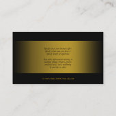 Carte De Visite Noir d'or de vente d'affaires de cheval (Dos)