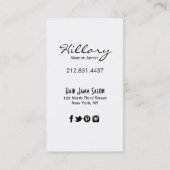 Carte De Visite Noir dramatique du maquilleur | d'yeux bleus (Dos)