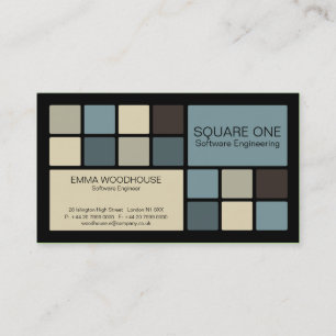 Carte De Visite Noir du carré un, bleu de cadet et beige