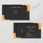 Carte De Visite Noir élégant (Devant / Derrière)