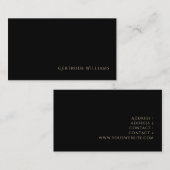 carte de visite noir élégant (Devant / Derrière)