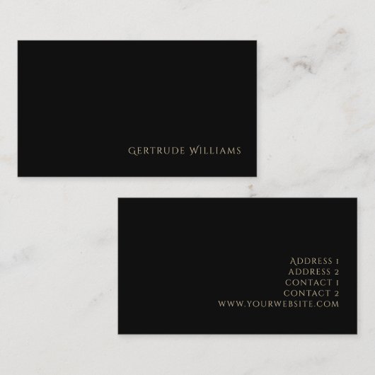 carte de visite noir élégant (Devant / Derrière)