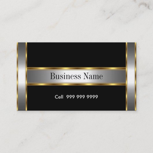 Carte de visite noir élégant (Devant)