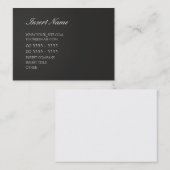 Carte De Visite Noir élégant (Devant / Derrière)