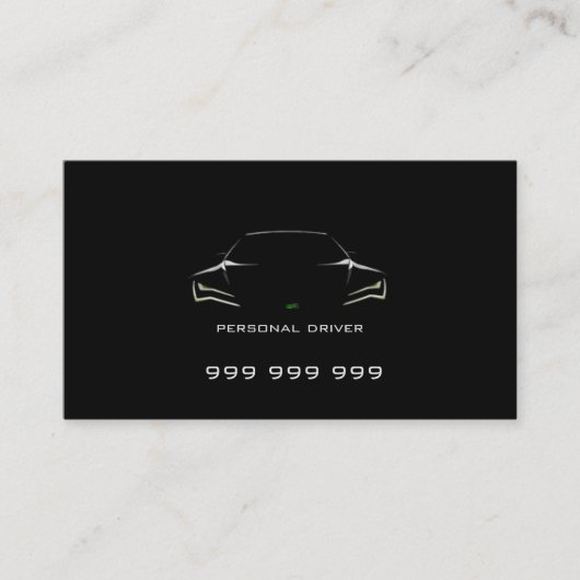 Carte De Visite Noir élégant (Devant)