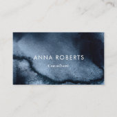 Carte de visite noir élégant d'aquarelle (Devant)