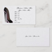 Carte de visite noir élégant de chaussure (Devant / Derrière)