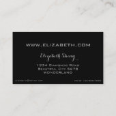 Carte De Visite Noir élégant de fête brillant de diamants de Noël (Dos)