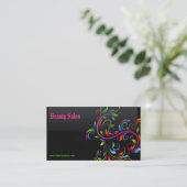 Carte de visite noir élégant de salon de beauté (Debout devant)