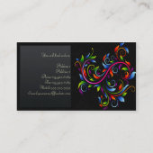 Carte de visite noir élégant de salon de beauté (Dos)