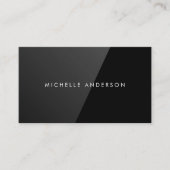 Carte De Visite Noir élégant Haute brillance (Devant)